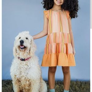 Girls Matilda Jane Dream Chasers Orange Creamsicle Dress Size 10 Like NEW